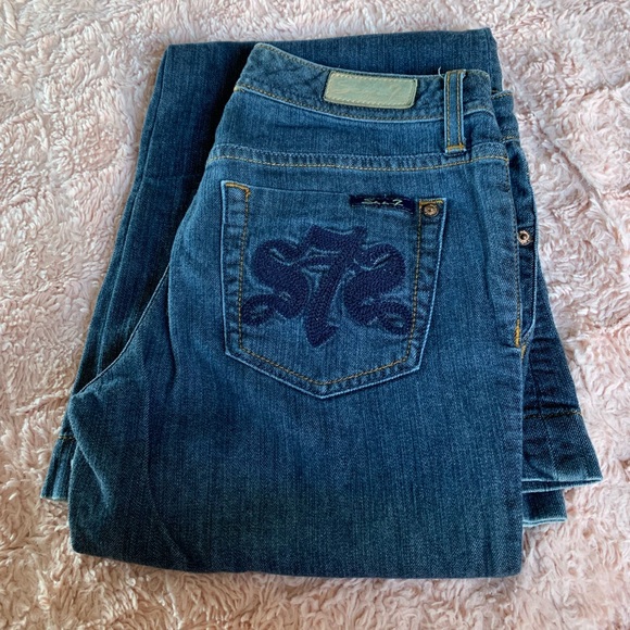 (7) SEVEN Dark Denim Wide Leg Jeans sz 27 - Picture 12 of 15